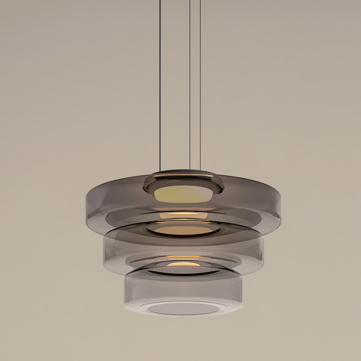 Levels Series Modern Layered Glass LED Pendant Light and Ceiling Hanging Fixture