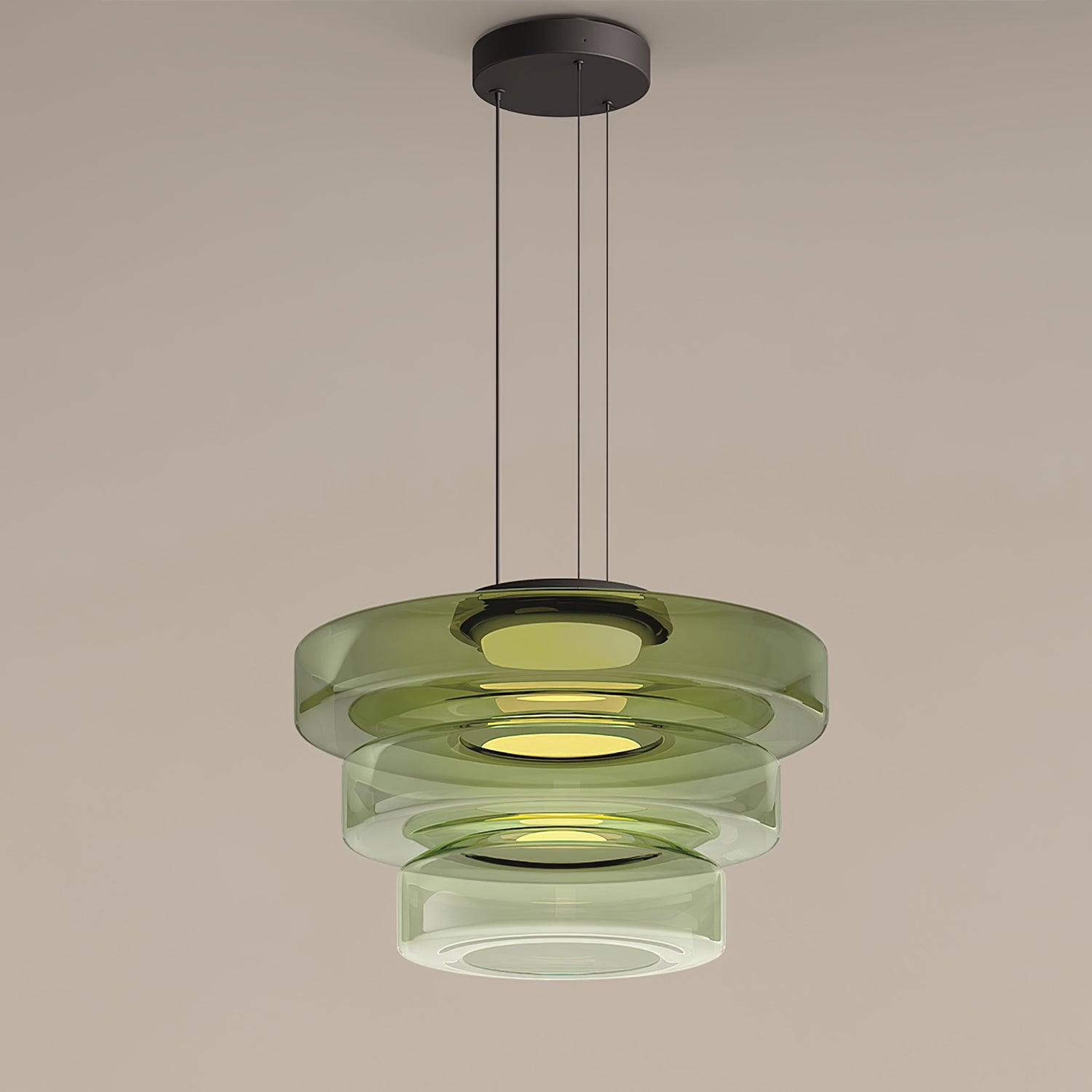 Levels Series Modern Layered Glass LED Pendant Light and Ceiling Hanging Fixture