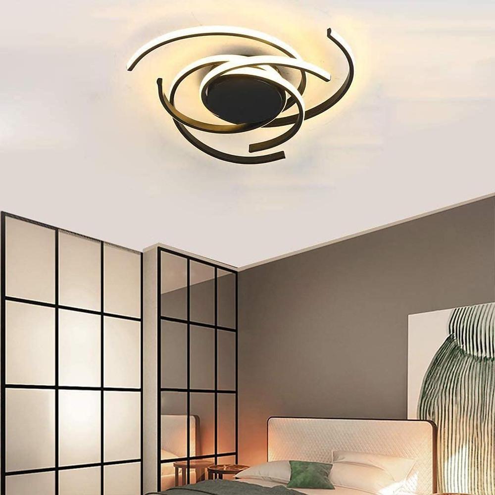 Modern Geometric 30 Inch Circular LED Flush Mount Light for Living Room and Bedroom