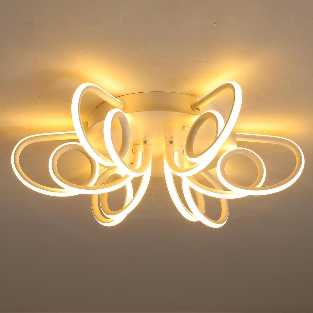 Modern Flower Shaped LED Flush Mount Ceiling Light with Silica Gel Shade for Bedroom and Contemporary Spaces
