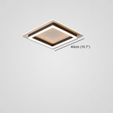 Modern Double Square LED Flush Mount Ceiling Light for Bedroom and Living Room
