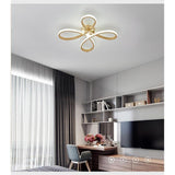 Modern Gold Geometric Flower LED Flush Mount Ceiling Light for Living Room