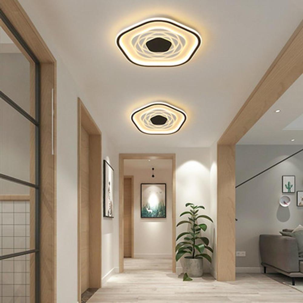 Modern Hexagonal Abstract LED Flush Mount Ceiling Light Geometric Acrylic Fixture for Bedroom