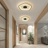Modern Hexagonal Abstract LED Flush Mount Ceiling Light Geometric Acrylic Fixture for Bedroom