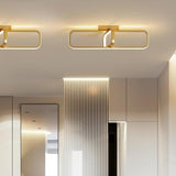 Modern Geometric Dimmable LED Flush Mount Ceiling Light Fixture with Rectangular Design