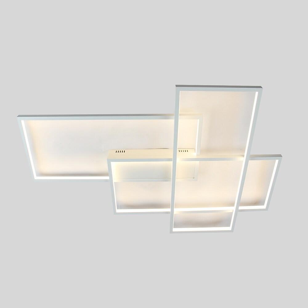 Modern Geometric LED Ceiling Light Overlapping Rectangles Flush Mount Aluminum Fixture