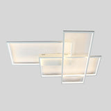 Modern Geometric LED Ceiling Light Overlapping Rectangles Flush Mount Aluminum Fixture