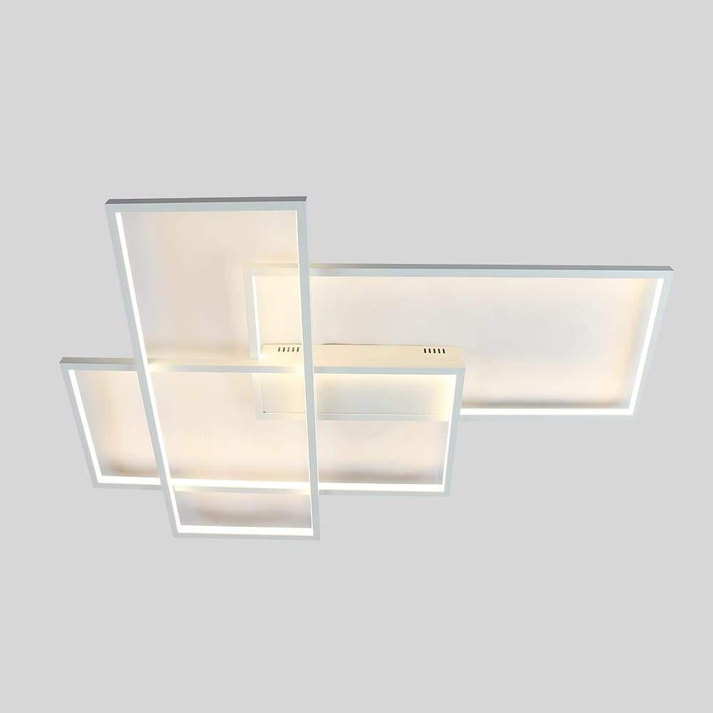 Modern Rectangular Three Tier LED Flush Mount Ceiling Light with Integrated Central Panel