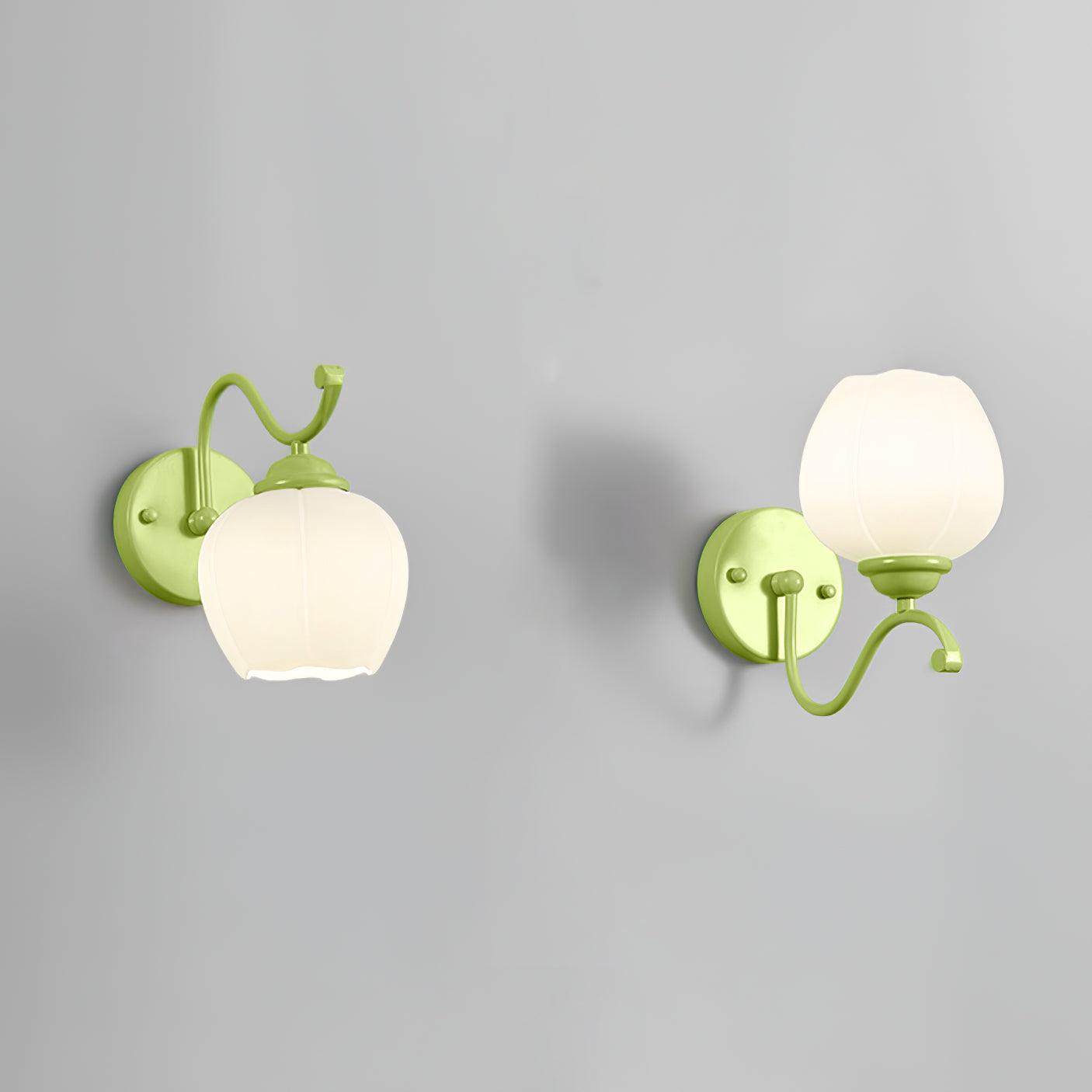 Lily Flower Glass Wall Sconce Set of 2 Modern Indoor Lighting for Hallway and Bedroom