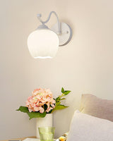 Lily Flower Glass Wall Sconce Set of 2 Modern Indoor Lighting for Hallway and Bedroom