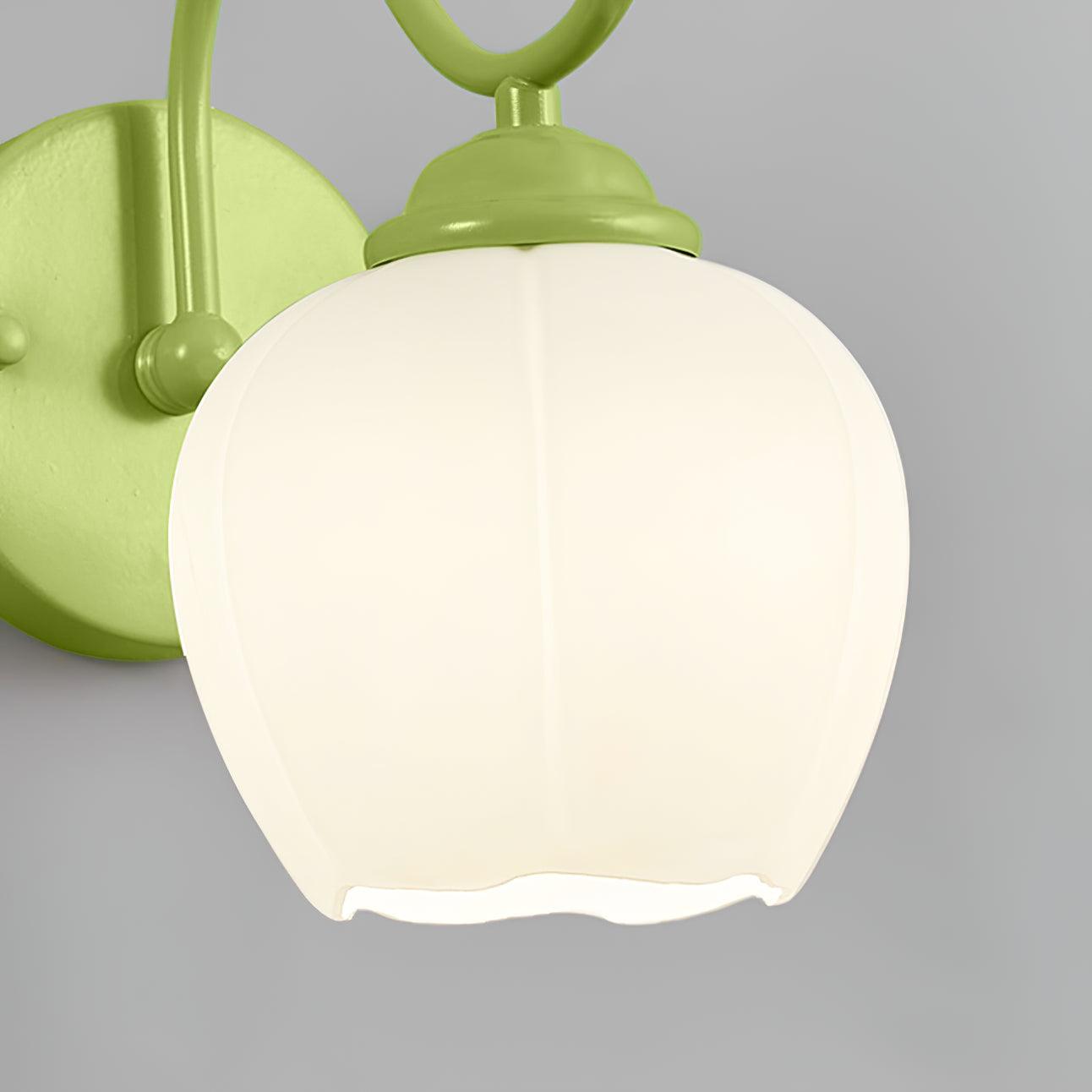 Lily Flower Glass Wall Sconce Set of 2 Modern Indoor Lighting for Hallway and Bedroom