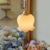 Lily of the Valley Flower Pendant Light with Brass Base and Resin Shade for Elegant Home Lighting