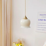 Lily of the Valley Flower Pendant Light with Brass Base and Resin Shade for Elegant Home Lighting