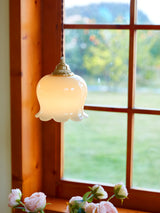 Lily of the Valley Flower Pendant Light with Brass Base and Resin Shade for Elegant Home Lighting