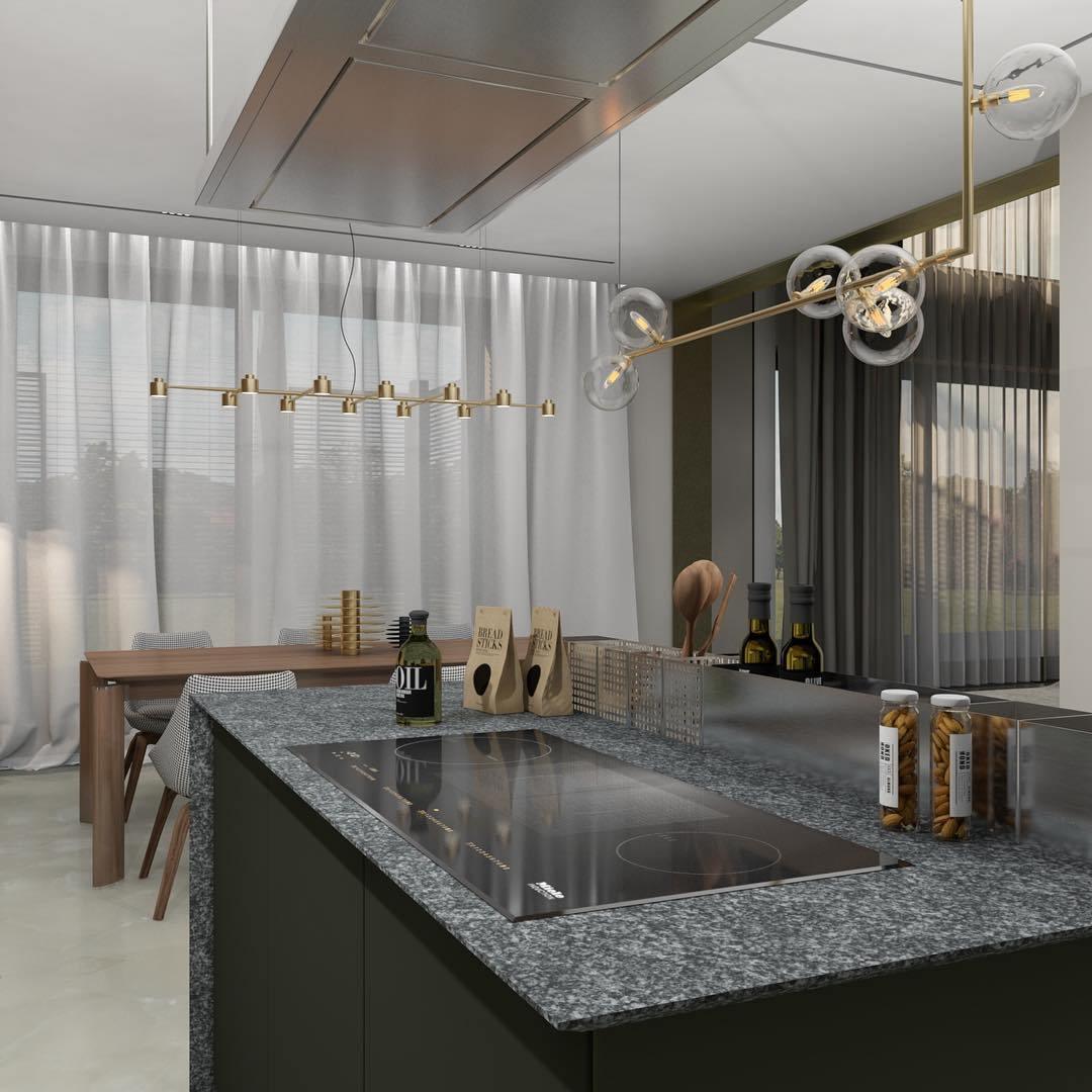 Linear Glass Sphere Chandelier Modern Geometric Pendant Light for Kitchen Island and Dining Table