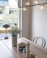 Linear Glass Sphere Chandelier Modern Geometric Pendant Light for Kitchen Island and Dining Table