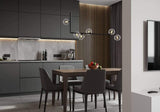 Linear Glass Sphere Chandelier Modern Geometric Pendant Light for Kitchen Island and Dining Table