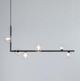 Linear Glass Sphere Chandelier Modern Geometric Pendant Light for Kitchen Island and Dining Table