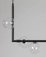 Linear Glass Sphere Chandelier Modern Geometric Pendant Light for Kitchen Island and Dining Table