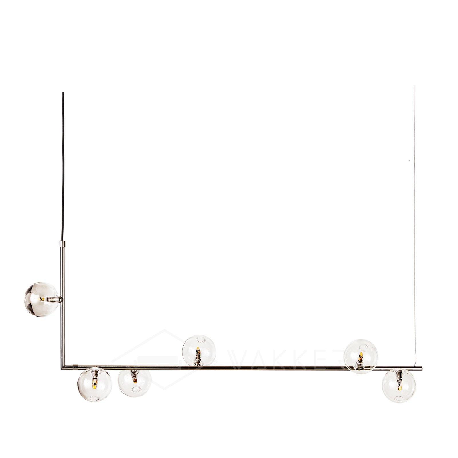 Linear Glass Sphere Chandelier Modern Geometric Pendant Light for Kitchen Island and Dining Table