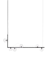 Linear Glass Sphere Chandelier Modern Geometric Pendant Light for Kitchen Island and Dining Table