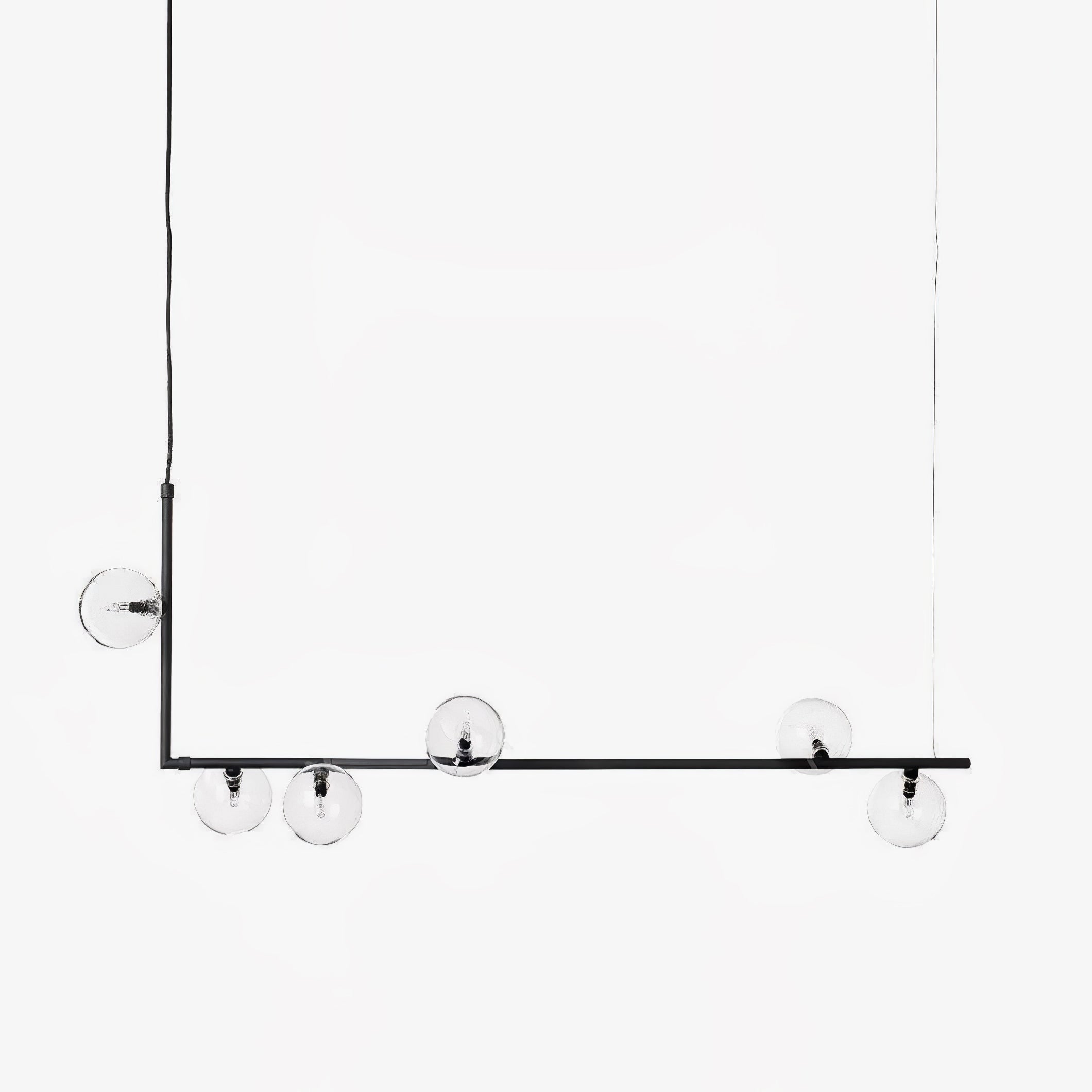 Linear Glass Sphere Chandelier Modern Geometric Pendant Light for Kitchen Island and Dining Table