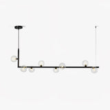 Linear Glass Sphere Chandelier Modern Geometric Pendant Light for Kitchen Island and Dining Table