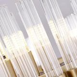 Linear LED Chandelier Modern Electroplated Metal and Glass Pendant Lighting for Dining Room