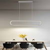Linear Minimalist LED Dimmable Pendant Light Modern Strip Hanging Chandelier for Dining Room