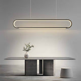 Linear Minimalist LED Dimmable Pendant Light Modern Strip Hanging Chandelier for Dining Room