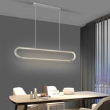 Linear Minimalist LED Dimmable Pendant Light Modern Strip Hanging Chandelier for Dining Room