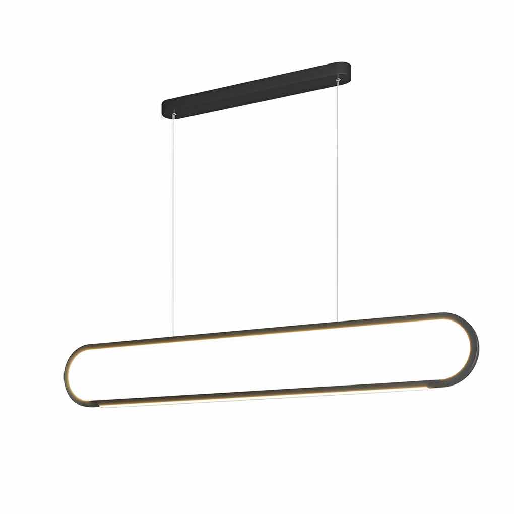 Linear Minimalist LED Dimmable Pendant Light Modern Strip Hanging Chandelier for Dining Room
