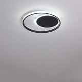 Modern Dual Circle LED Flush Mount Ceiling Light for Bedroom and Living Room 16 Inch 30W
