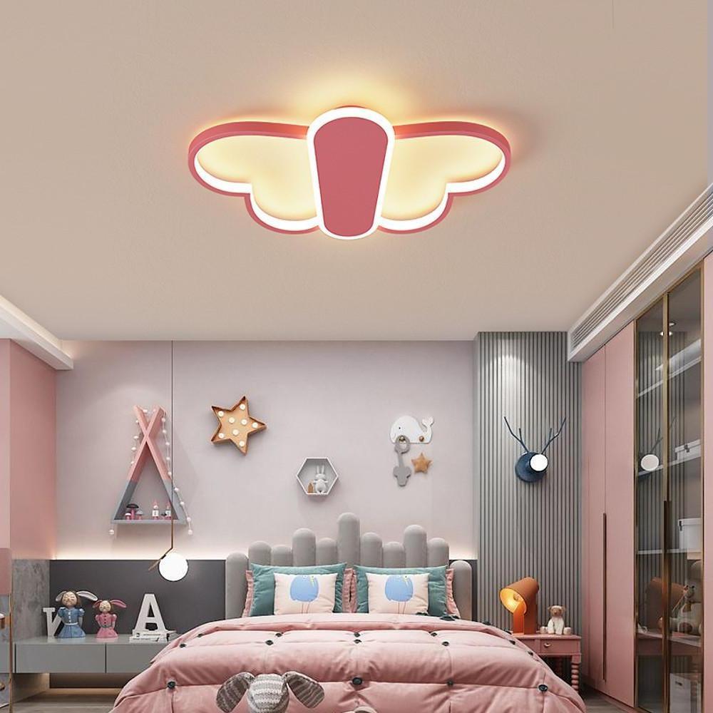 Modern Butterfly LED Flush Mount Ceiling Light Dimmable Remote Control Kids Bedroom Fixture