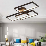 Geometric Triple Rectangle LED Flush Mount Ceiling Light Modern Indoor Fixture for Living Room