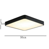 Modern Square LED Flush Mount Ceiling Light Minimalist Metal Fixture for Bedroom and Living Room