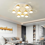 Modern Gold Flower Petal LED Ceiling Light Nordic Flush Mount Fixture for Bedroom and Living Room