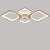 Modern Geometric White LED Ceiling Light Metal Flush Mount Lighting for Living Room Bedroom