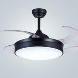 Nordic Drum LED Retractable Ceiling Fan with Remote and Invisible Blades for Modern Living Rooms