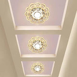 Modern Crystal Flower LED Flush Mount Ceiling Light for Entryway Kids Room and Hallway