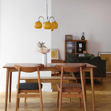 Loa Mid Century Modern Yellow Glass Globe Chandelier with Polished Chrome Finish