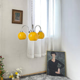 Loa Mid Century Modern Yellow Glass Globe Chandelier with Polished Chrome Finish