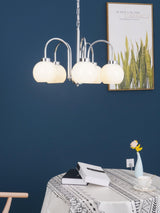 Loa Mid Century Modern Yellow Glass Globe Chandelier with Polished Chrome Finish