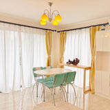 Loa Mid Century Modern Yellow Glass Globe Chandelier with Polished Chrome Finish