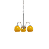 Loa Mid Century Modern Yellow Glass Globe Chandelier with Polished Chrome Finish