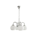 Loa Mid Century Modern Yellow Glass Globe Chandelier with Polished Chrome Finish