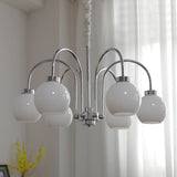Loa Mid Century Modern Yellow Glass Globe Chandelier with Polished Chrome Finish