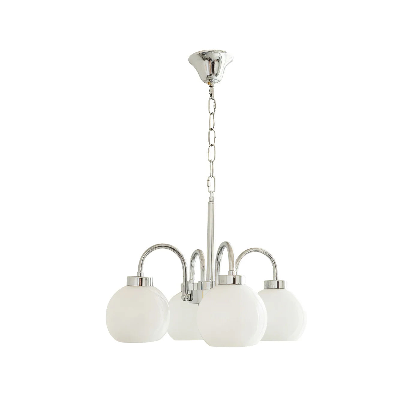 Loa Mid Century Modern Yellow Glass Globe Chandelier with Polished Chrome Finish