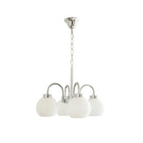 Loa Mid Century Modern Yellow Glass Globe Chandelier with Polished Chrome Finish