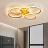 Modern 4 Ring Gold LED Ceiling Light Dimmable Artistic Flush Mount Lighting for Living Room